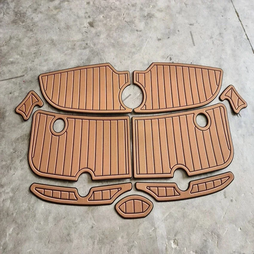 Customized 2016 Yamaha 190 FSH Sport Swim Step Cockpit Boat Non-slip EVA Foam Faux Teak Decking Sheet Self Adhesive Vehicle Pad