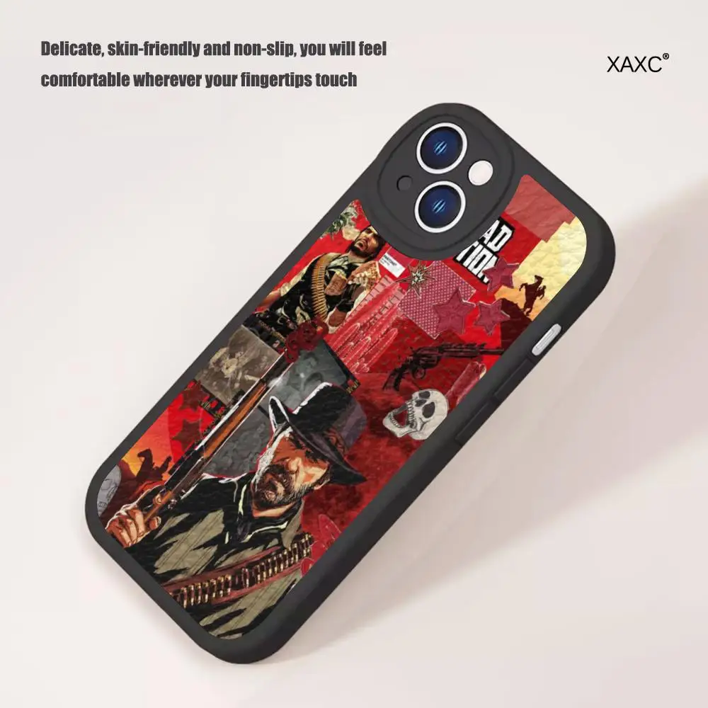 Adventure game Rdr2 Phone Case For Iphone15 Pro Max 14 Plus 11 13 12 Mini X Xr Xs 7 8 Puls Woman Lambskin Silicone Covers