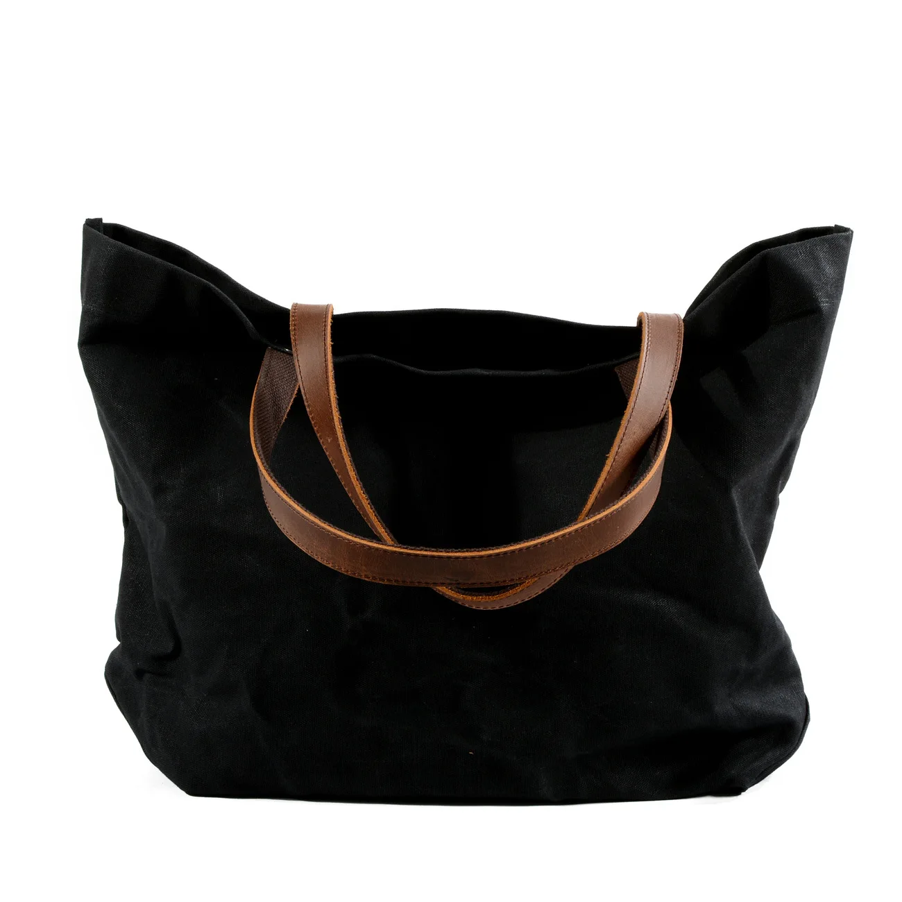 Artisan Crafted Waxed Canvas Tote Waterproof & Durable with Genuine Leather Trim Large Capacity Outdoor Travel & Commuter Bag