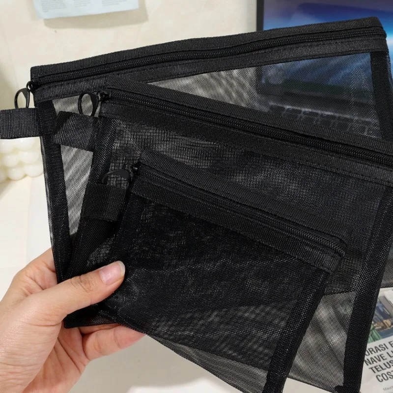 Multi Size Mesh Storage Bag Portable Zipper Opening Small Items Receiving Pouch Light Cosmetic Bags Convenient Skin Care Pack