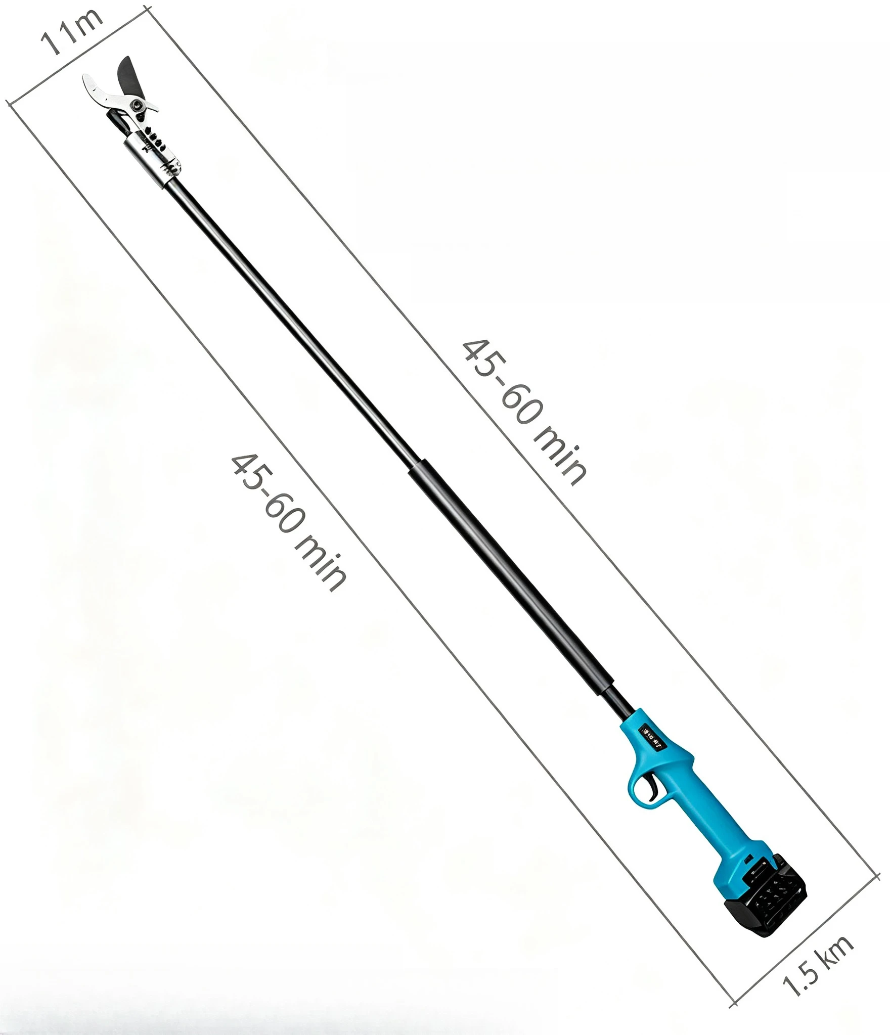 Rechargeable electric high-branch shears, extended rod, high-altitude shears, tree shears, garden lithium-ion pruning shears