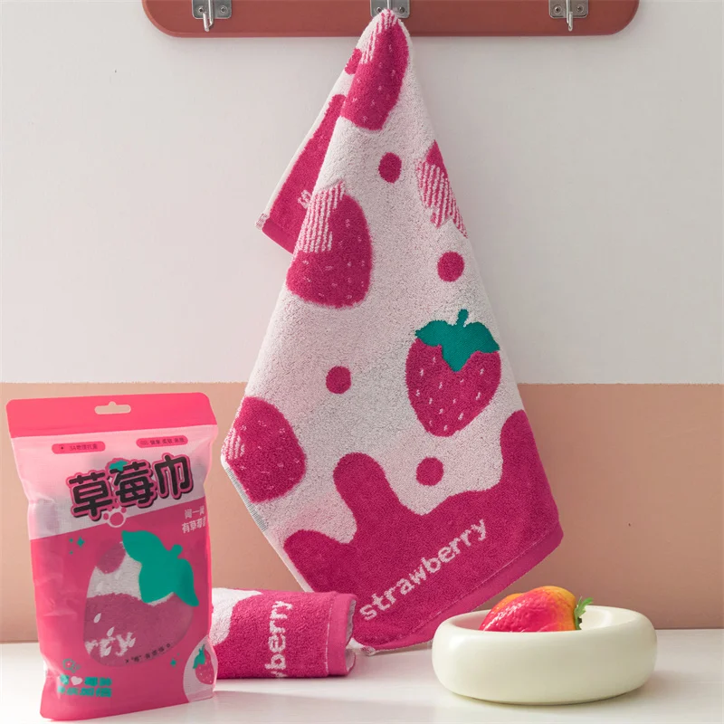 Strawberry Soft Cotton Baby Bath Towel Cartoon Fruit Face Towel Kids Soft Absorbent Washcloth Grape Lemon Children Shower Towels