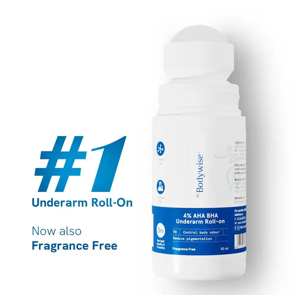

6% AHA & BHA Underarm Roll On Oil 50ml Long Lasting Refreshing Removes Underarm Odor & Stops Sweating Moisturizes Smooths Skin