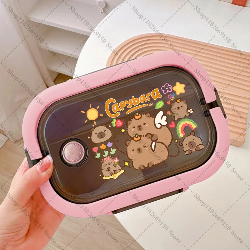 

Capybara Kids Cartoon Portable Lunch Box Girl Anime Plastic Lunchbox Children Cute Printed Food Container for School Gifts 2026