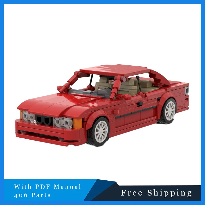 406 قطعة من طوب السيارات الرياضية عالي السرعة باللون الأحمر للمدينة   مجموعة ألعاب تجميع DIY لبنات البناء الإبداعية للأطفال هدية رائعة لعيد الميلاد #4