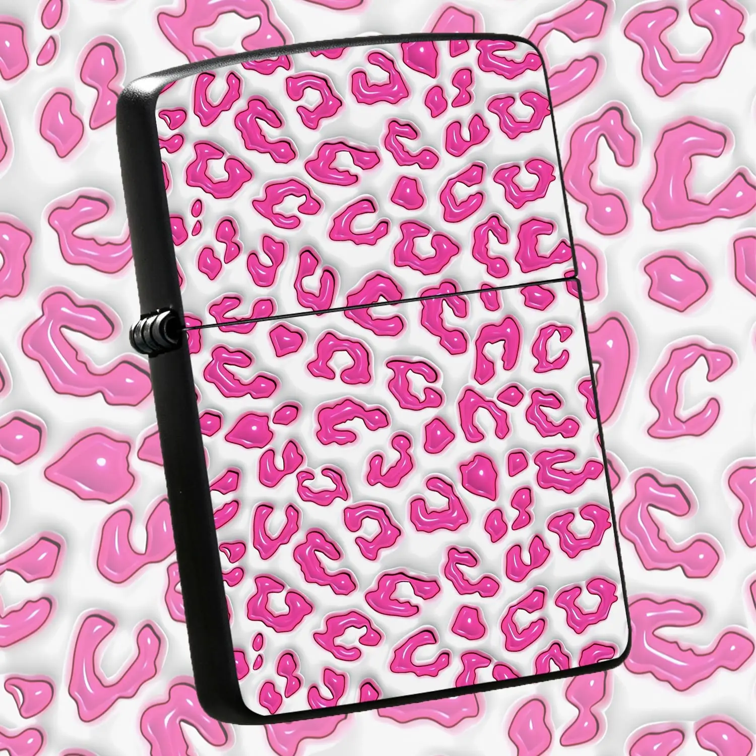 Fashion Glossy Pink Leopard Print Lighter, Stylish Eye-Catching High-Definition Printed Accessory, Suitable For Daily Commute Outdoor Travel Gathering And All Scenarios, Exquisite Portable Practical Nice Gift For Family A Humorous And Inter