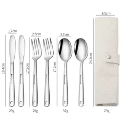 Spoon Fork Knife Sets Stainless Steel Outdoor Tableware with Storage Bag For Home Travel Camping Picnic Portable Tools