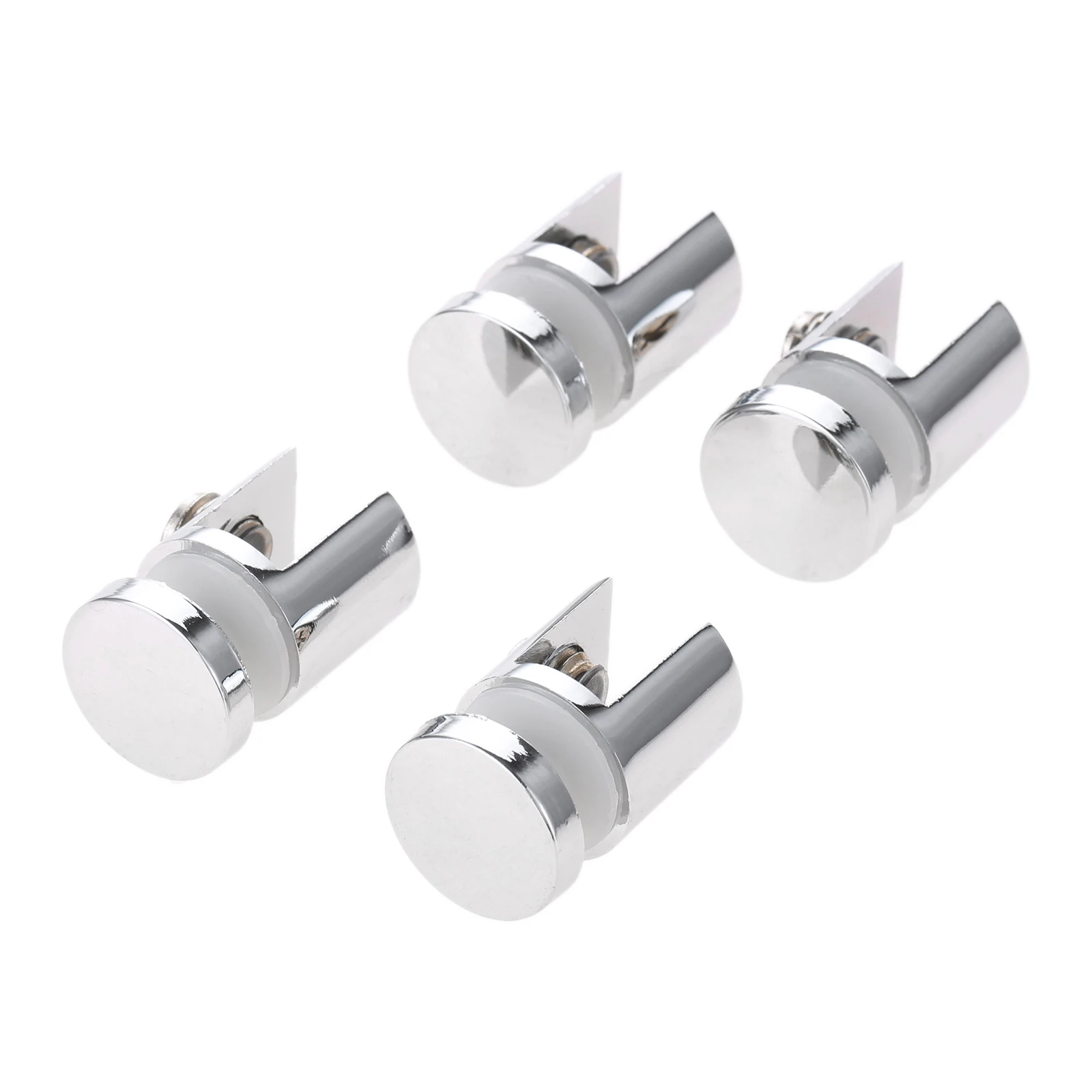 4Pcs Chrom Poliert Möbel Hardware Einstellbare Zink-legierung Glas Clamp Clip-Halter Einzel-seitige Glas Regal Klammern