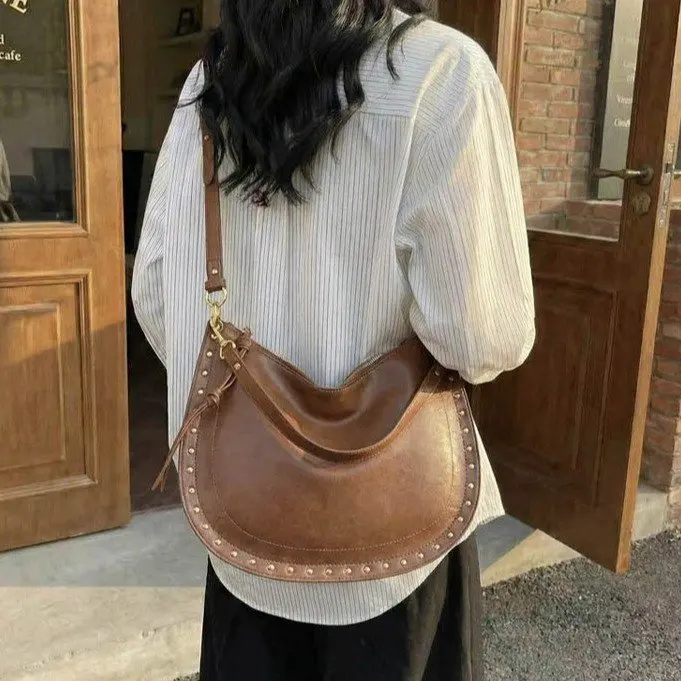 

2026 New Vintage High-end Texture Women's Bag Large Capacity Commute Backpack & Shoulder Tote Bag