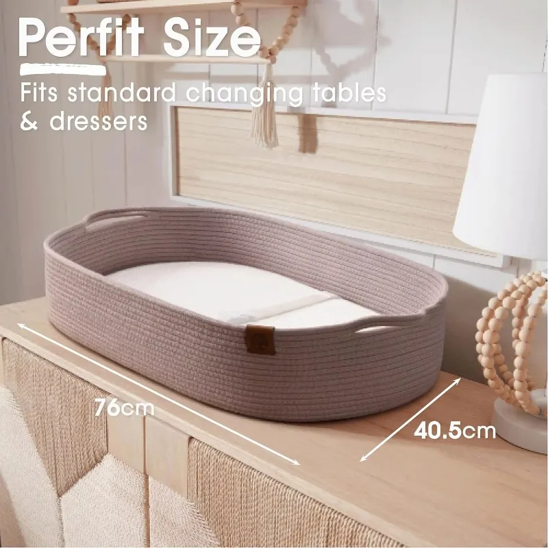 Portable Baby Gifts Moses Basket Premium Cotton Woven Baby Basket Change with Waterproof Mattress Change