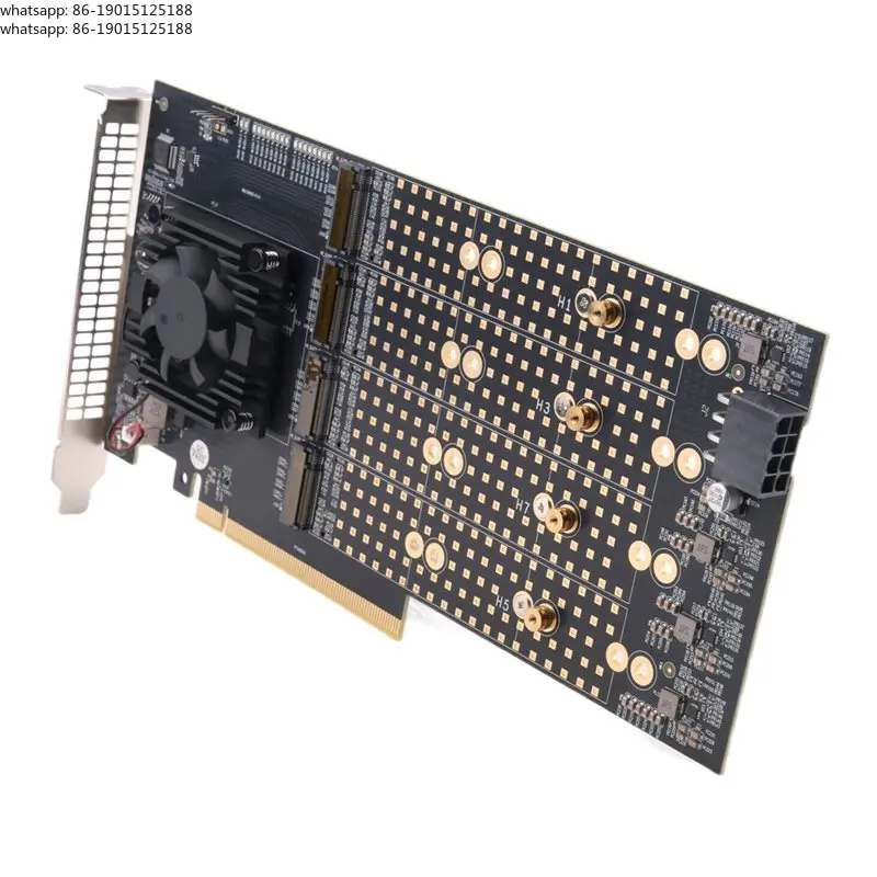 NEW-Pcle 3.0 To M.2 NVME 8-Disk Expansion Card 8 Disk M.2 NVME Expansion Card PLX8749 Free Drive