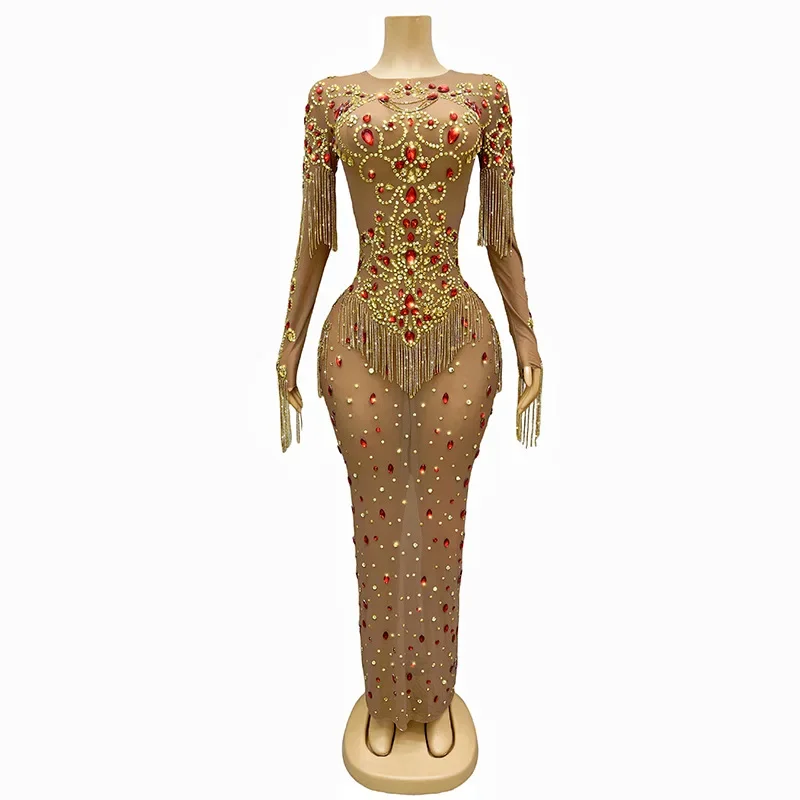 

Luxury Atmosphere Summer New Mesh Transparent Evening Birthday Party Dance Singer Performance Costume