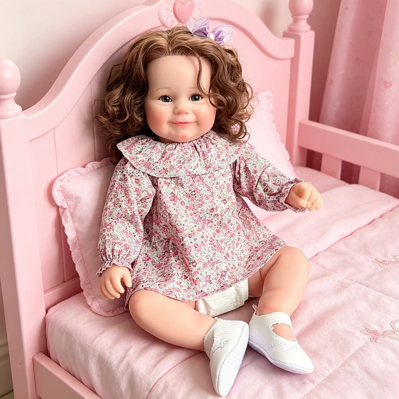 

60CM Curly Hair Toddler Doll Maddie Princess Girl Touch Soft Cotton Body Reborn Girl Doll