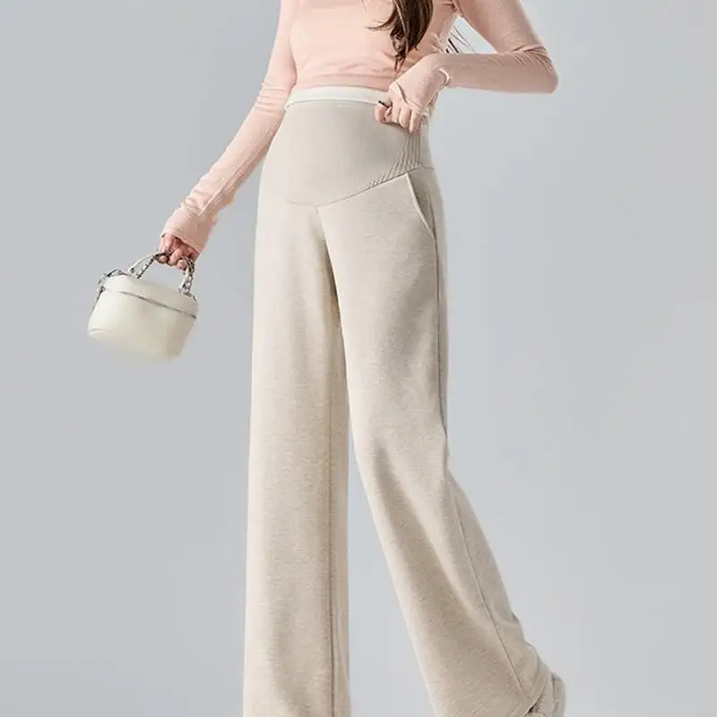 سراويل الأمومة كبيرة الحجم، خصر مرن عالي الدعم، خفيف الوزن وسريع الجفاف من البوليستر للنساء الحوامل A2UB