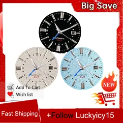 White/Blue/Black/Beige Nologo 33.5mm For NH34 Watch Dial Face Silver Markers for GS 40mm case NH34 Movement for Dive Watch