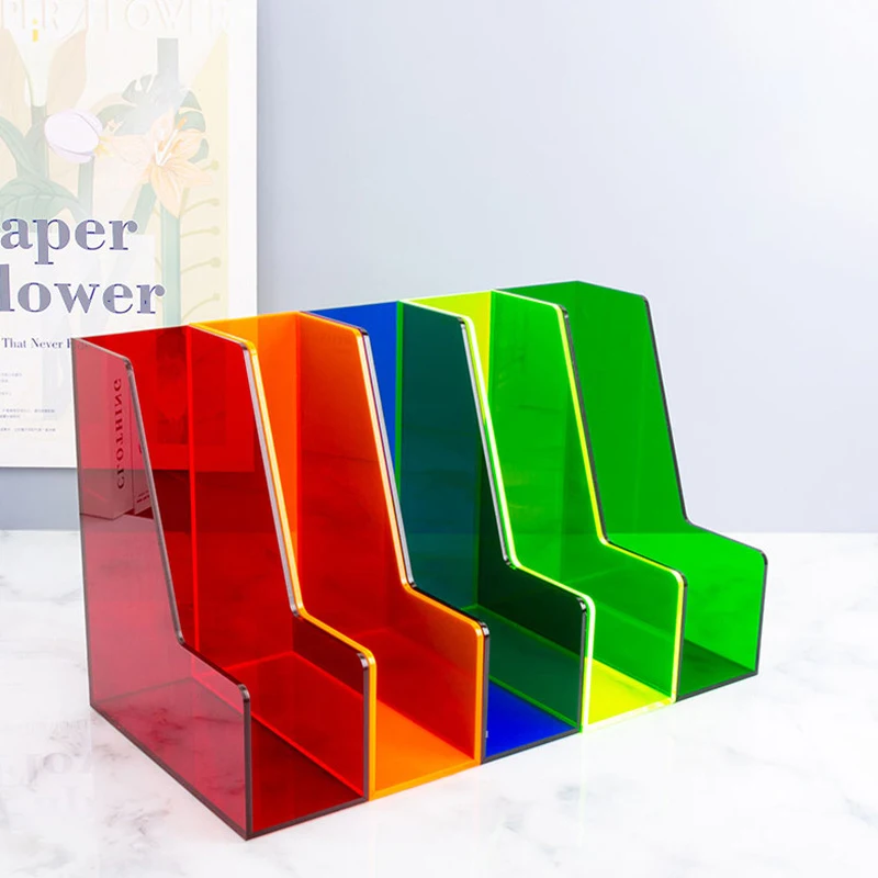 

Acrylic Bookends, Colorful Desktop Storage Shelf, Book Rack, Documents And Notes Storage Shelf, A4 Meeting Materials Holder