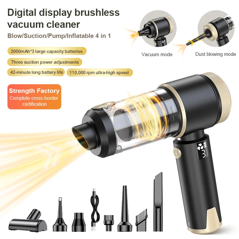 Car Vacuum Cleaner Strong Suction Cordless Wireless Cleaner Portable HandHeld Vacuum Cleaner Cleaning Machine