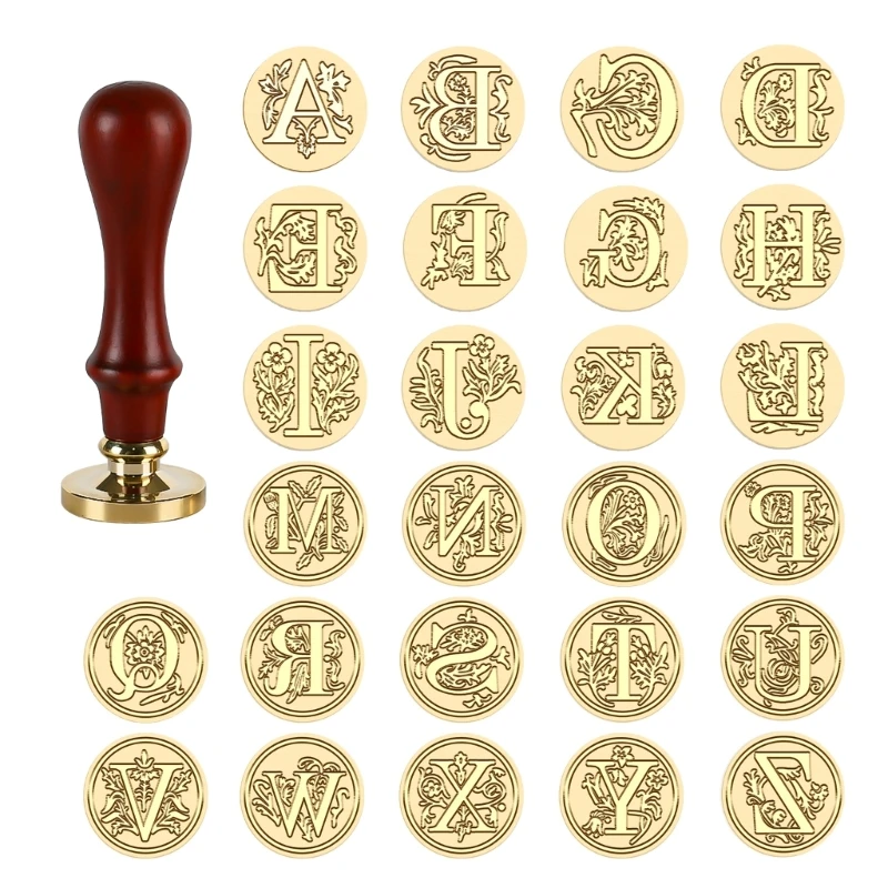 Durable Charm Collections Wax Seal Stamp Vintage Alphabets Letter Pattern Wide Applications for Gift Envelope Sealing Dropship