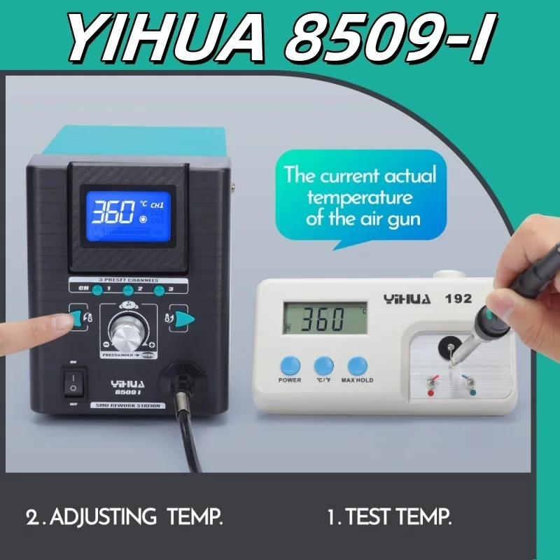 YIHUA 8509-I Precision Digital Display Hot Air Gun BGA Desoldering Station For PCB Board IC Chip Removal Welding Repair Tool