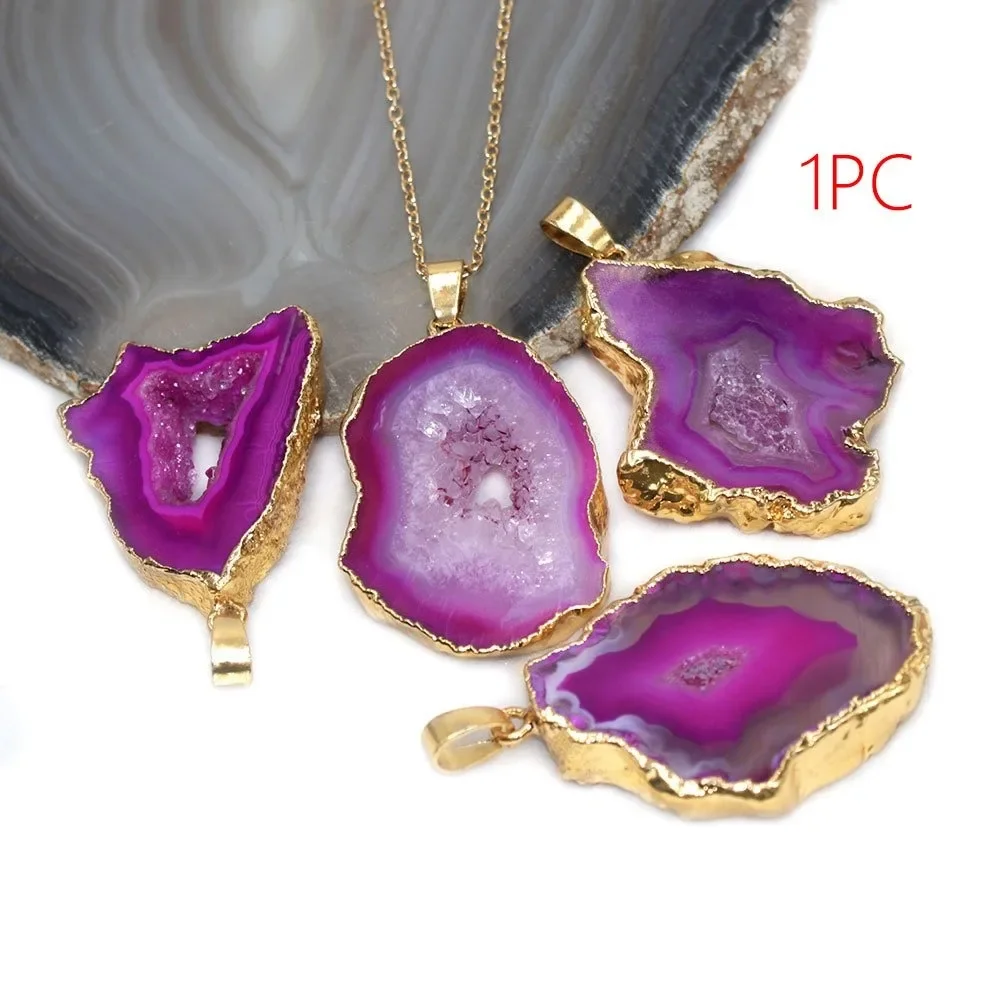 شفاء طبيعي كريستال كوارتز الريكي شقرا مجوهرات للنساء الطبيعية غير النظامية حجر العقيق قلادة قلادة للنساء هدايا