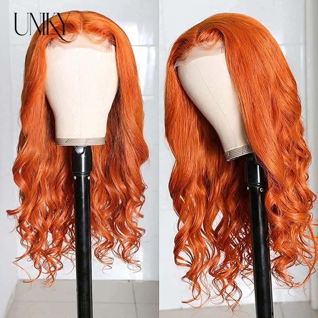 Orange Ginger Lace Frontal Wig Human Hair 13x4 Body Wave Lace Front Wigs Pre Plucked Colored 32 34 Human Hair Wigs For Women