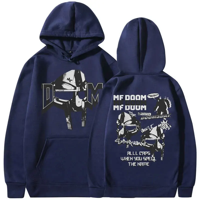 Rapper Mf Doom Doomsday Double Sided Print Hoodie Streetwear Men Women Hip Hop Oversized Sweatshirt Male Casual Fleece Hoodies