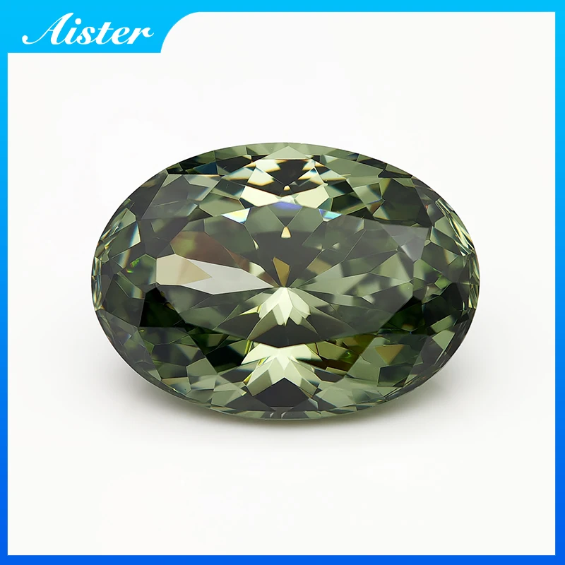 New Green Toumaline Oval 100 Faceted Cut Cubic Zirconia Lab Zircon CZ 4K Cutting 5A+ Quality for Jewelry Making