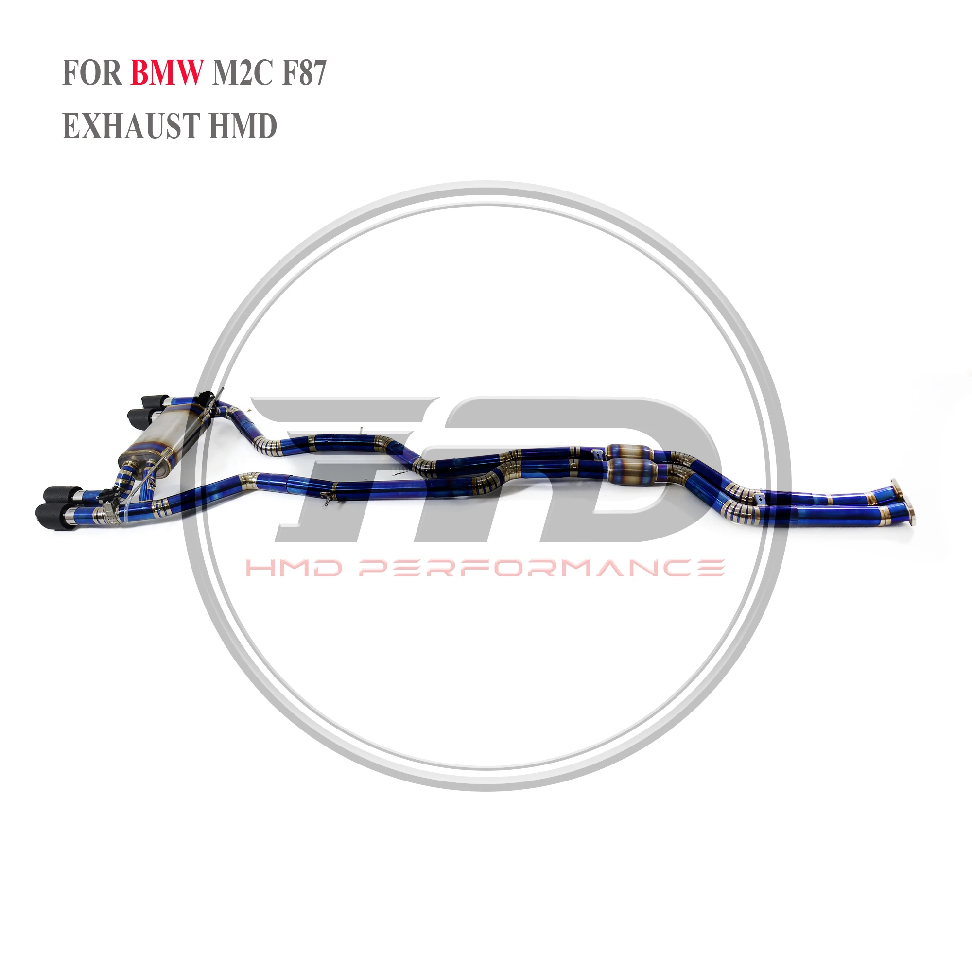 HMD Titanium Exhaust System Performance Catback for BMW M2C M2 Competition F87 3.0T S55 Engine Muffler With Valve