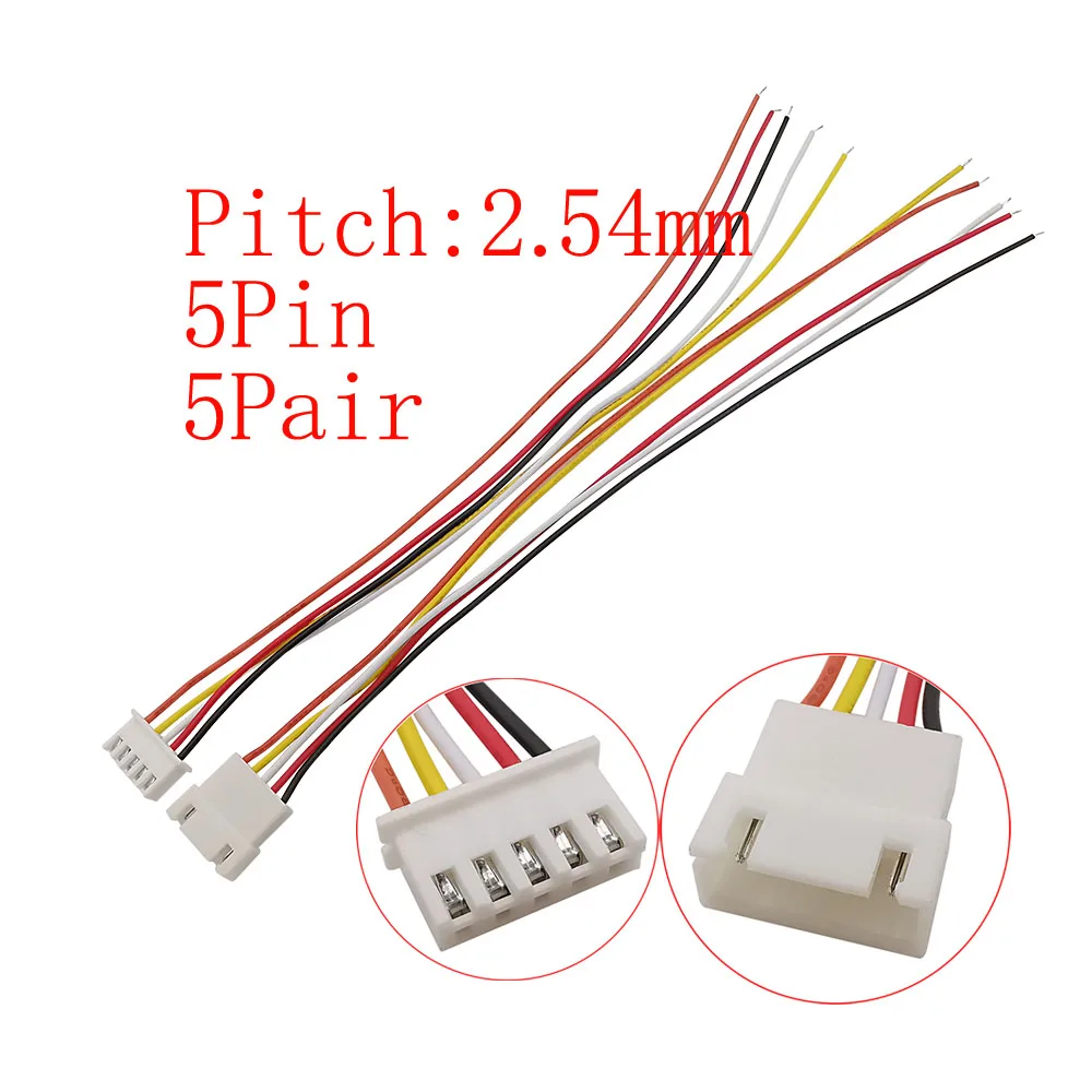 10 Stück Micro JST XH 2,54 mm Rastermaß 2/3/4/5/6 Pin Stecker / XH2,54 Buchse Verlängerungskabel Draht Kabelstecker 20 cm 26 AWG