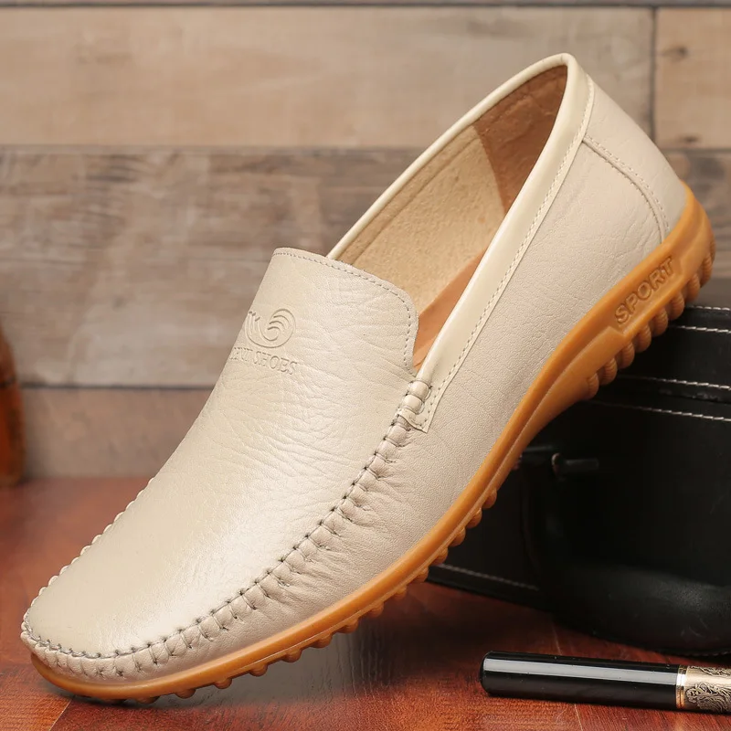 Leather Shoes Casual Men Driving Shoes Retro Fashion Loafers Man Luxury Brand Shoe Slip-on Dress Shoes for Men Zapatos De Hombre