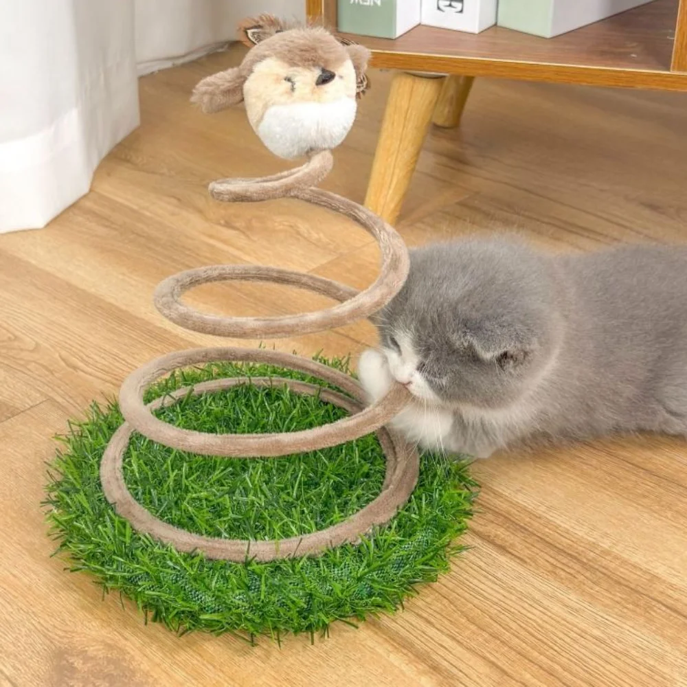 

Creative Cat Scratching Tray Bite Resistant Self-Hilarious Interactive Cat Toy Plush Sparrow Durable Teasing Cat Sounds Toy