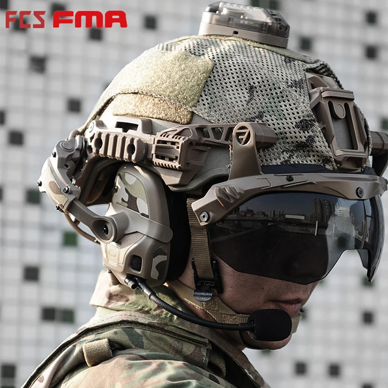 FMA FCS-Tactical AMP Headset Communication Wendy Helmet Connection Accessories Connection Bridge Camouflage Stickers Microphone