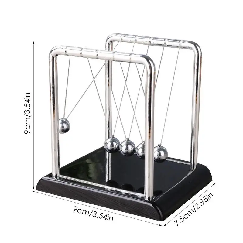 Newton\'s Cradle Steel Ball Pendulum Balance Newton Billiards Balanced Balls Metal Handicraft Black Base Household Billiar