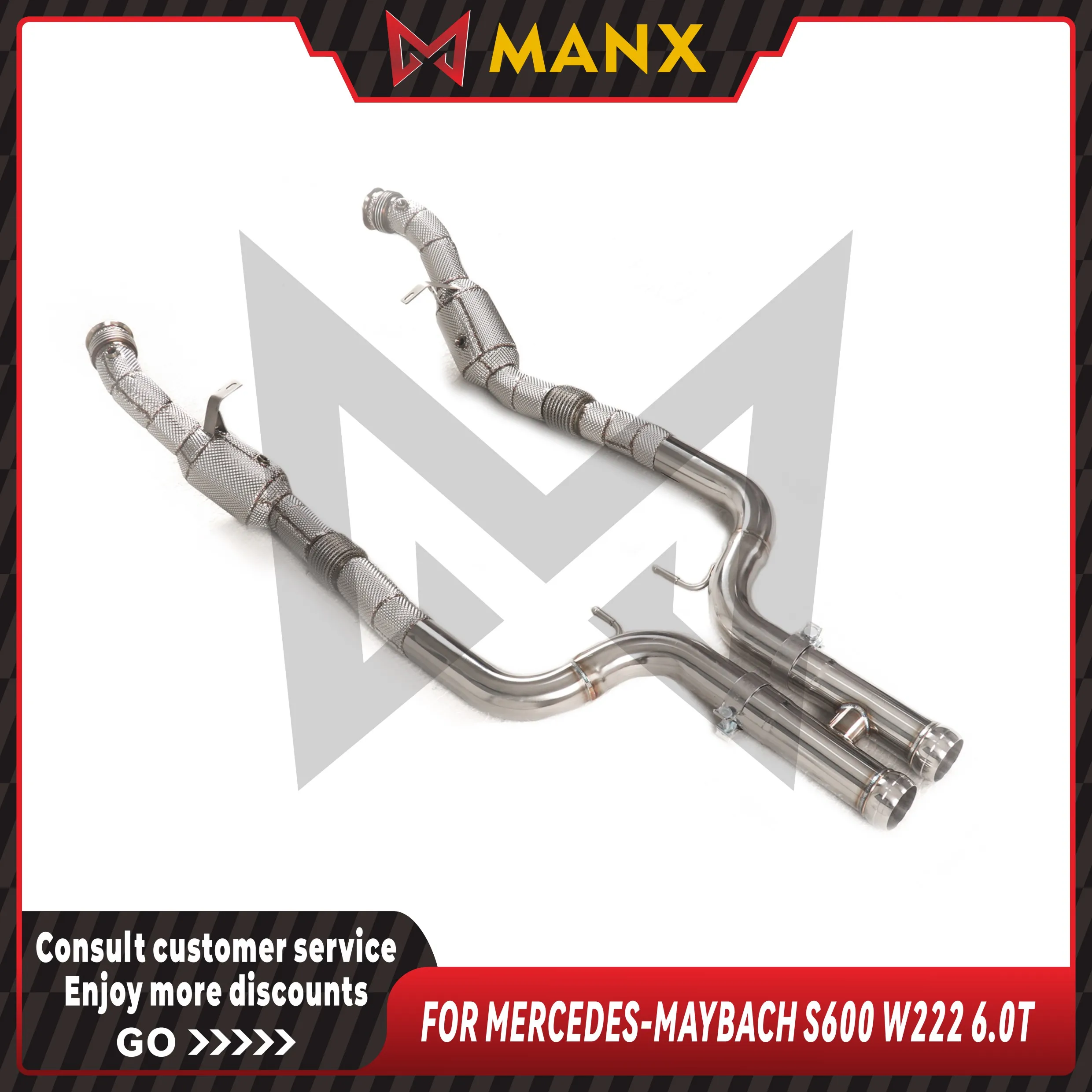 

Suitable for MERCEDES MAYBACH S600 W222 6.0T Stainless steel Downpipe High Flow Performance Exhaust fitting