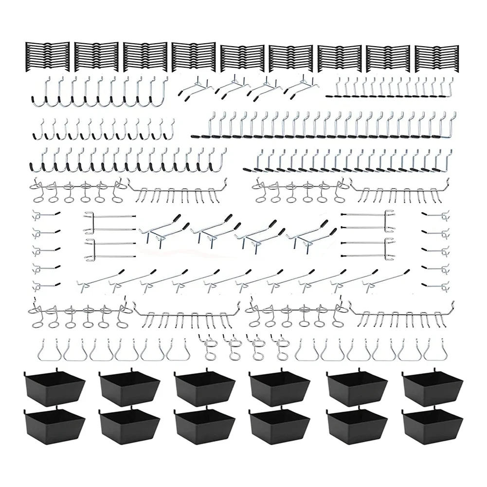 

251PCS Pegboard Accessories Organizer Kit,for Tools, 1/8 and 1/4 Inch Pegboard Hooks Assortment,for Hanging Storage