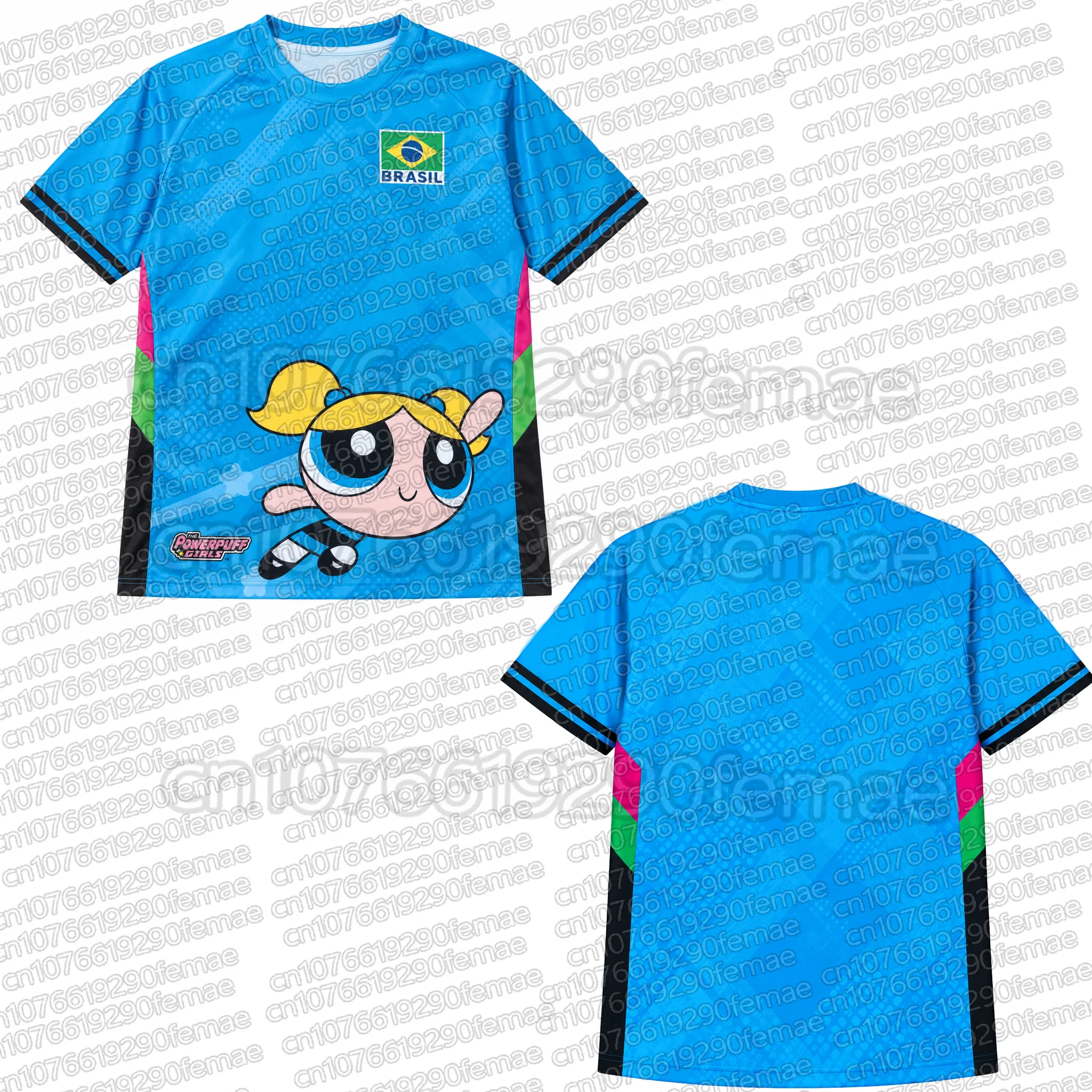 2026 Neues Brasilien Volleyball-Trikot Kinder-T-Shirt im THE POWERPUFF GIRLS-Stil Kurzarm-Oberteil für Jungen und Mädchen Vielseitiges Sport-Shirt – Detail 7
