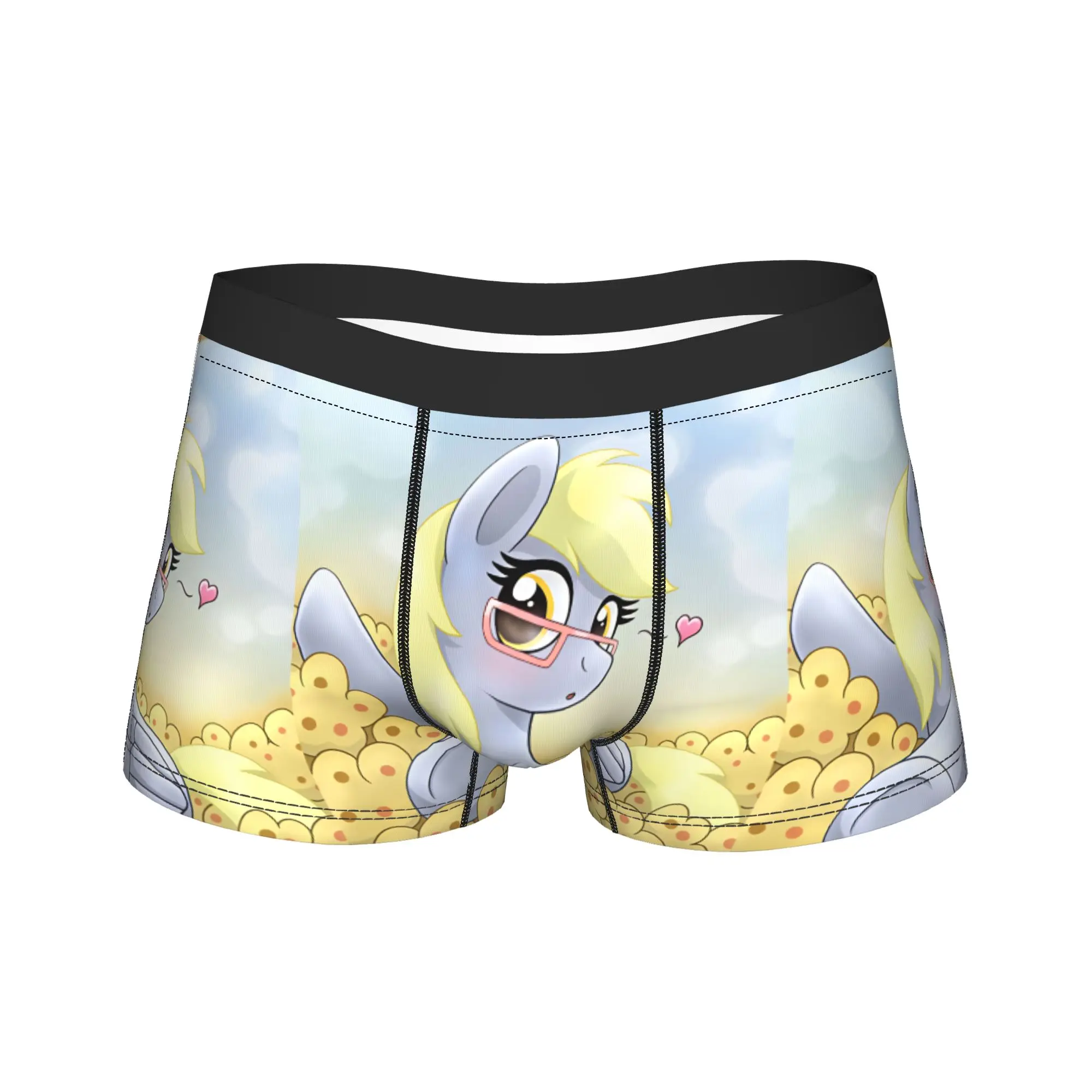 Derpy Muffins Hooves Boxershorts  3D Pouch Underwear High Quality Customs Boxer Brief Breathable Men Underpants Plus Size
