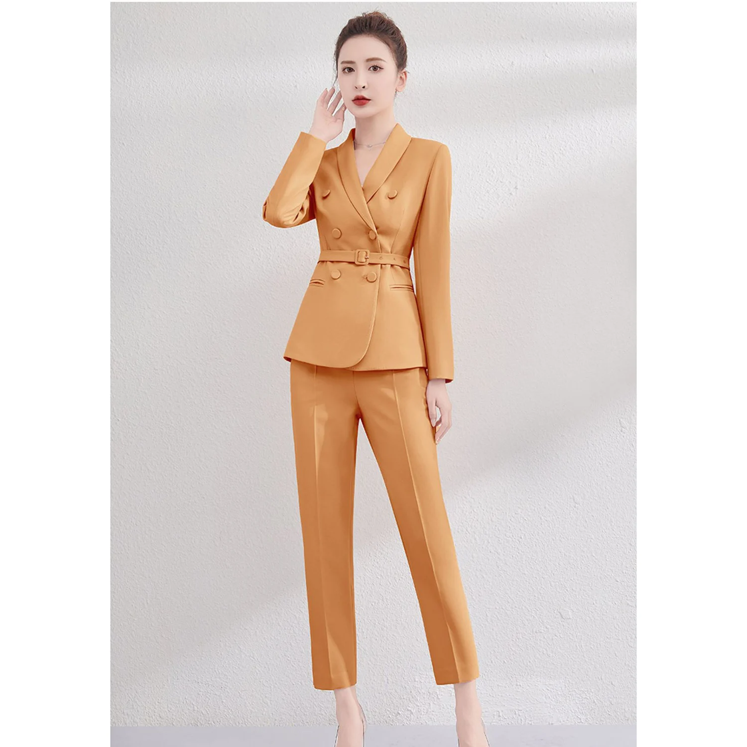 

Allingentle Women's Suit Slim Fit Business Pantsuit 2 Piece Suit Elegant Outfit for Casual Office Daily Customize