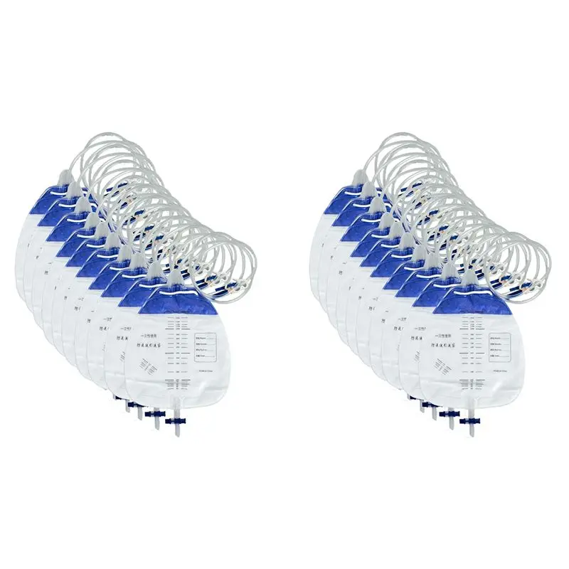 

Y42A-Urinary Drainage Bags With 48In Tube Drainage,Clips And Hanging Hook, Urine Bags With Anti-Reflux Chamber,1500ML 20 Pack