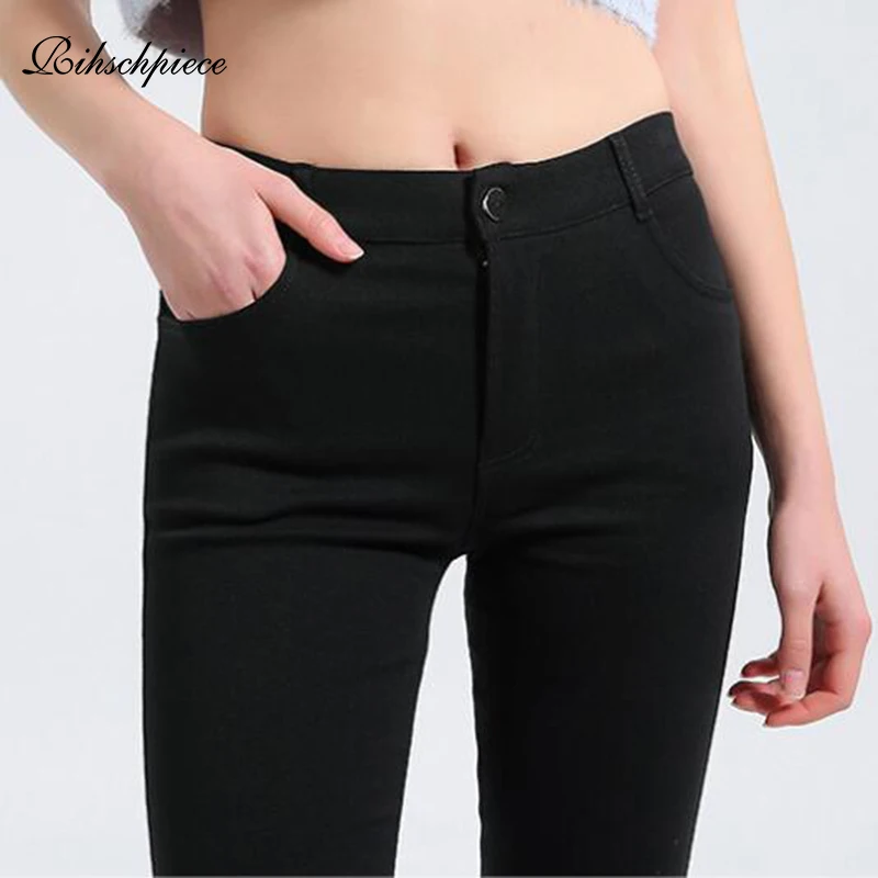 Rihschpiece Winter High Waist Leggings Women Oversize Pants Punk Thick Jeggings Fashion Slim Basic Trousers RZF1497