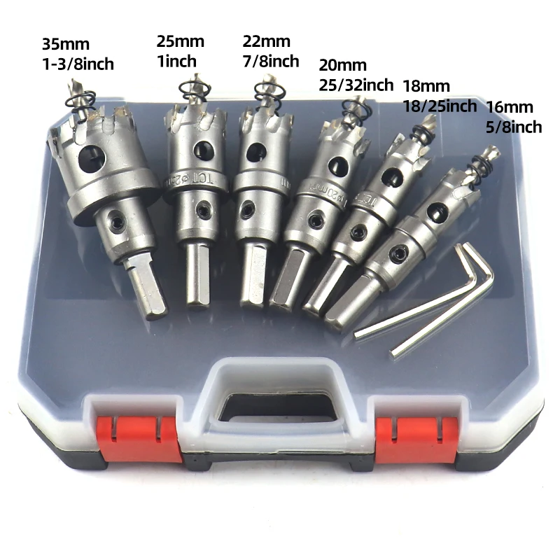 Imagem -02 - Coroa de Perfuração para Metal Tct Hole Saw Broca com Ponta de Carboneto Cortador com Caixa 1635 mm Pcs Set