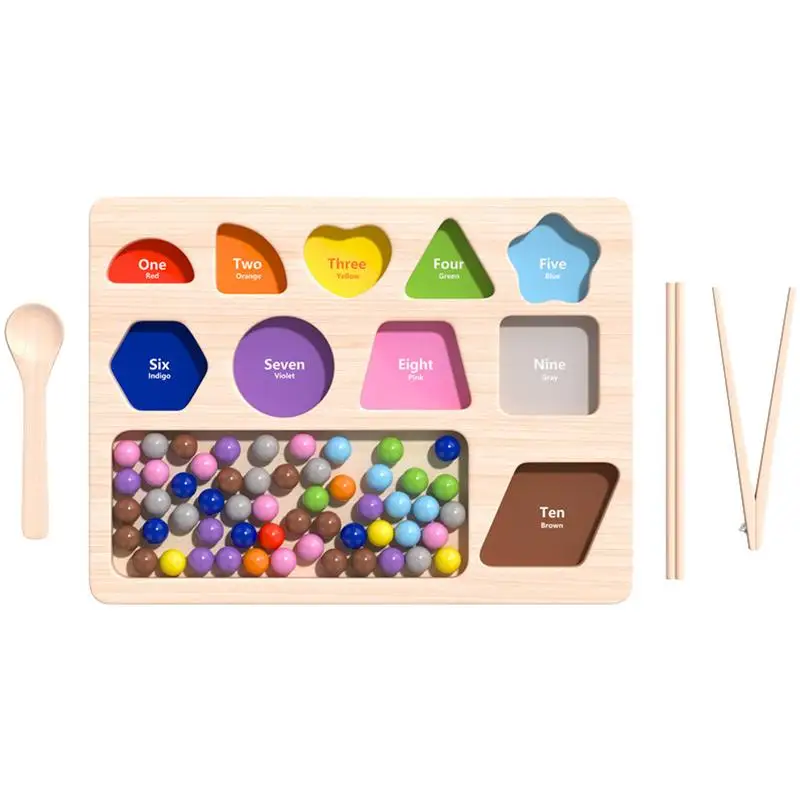 

Wooden Peg Board Beads Game Puzzle Color Sorting Stacking Counting Toy Montessori Early Education Wooden Peg Board Rainbow Clip