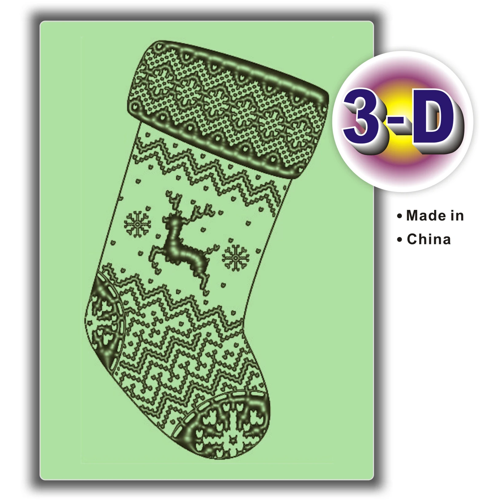 3D Embossed Relief Folder - Selected Christmas Socks | 5 x 7 inches, DIY Scrapbook, Transparent 3D Texture Card Making, Album, 1