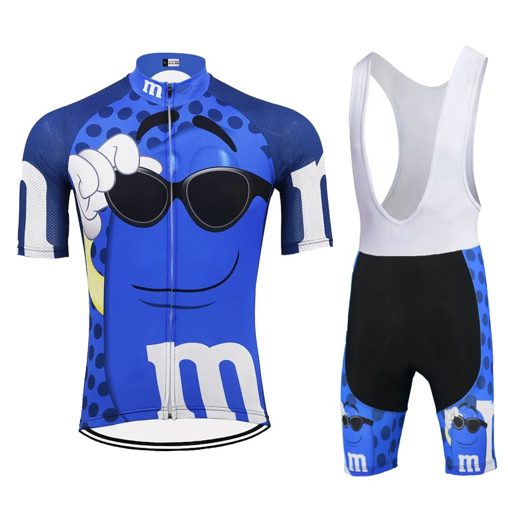 equipo nuevo M de manga corta transpirable Ciclismo Jerseys Bib Set secado rapido bicicleta Ropa Maillot Ciclismo con GEL 20D