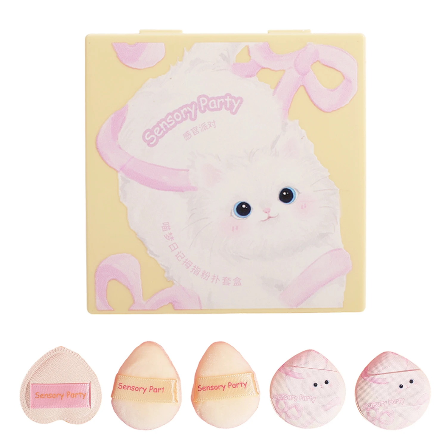 5pcs มินิแต่งหน้าพัฟ Professional Finger เครื่องสําอางค์ Air Cushion ฟองน้ําแป้งพัฟ Foundation รายละเอียด Make Up ฟองน้ําเครื่องมือความงาม