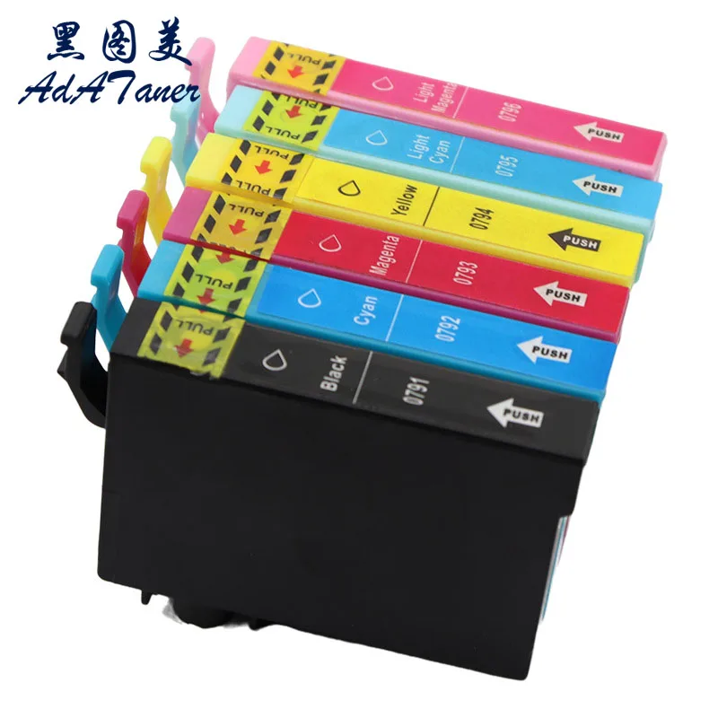 

T0791 T0791-T0796 T079 XL Compatible InkJet Ink Cartridge for Epson Stylus Photo 1400 1500W P50 Artisan 1430 PX650 Tank Printer