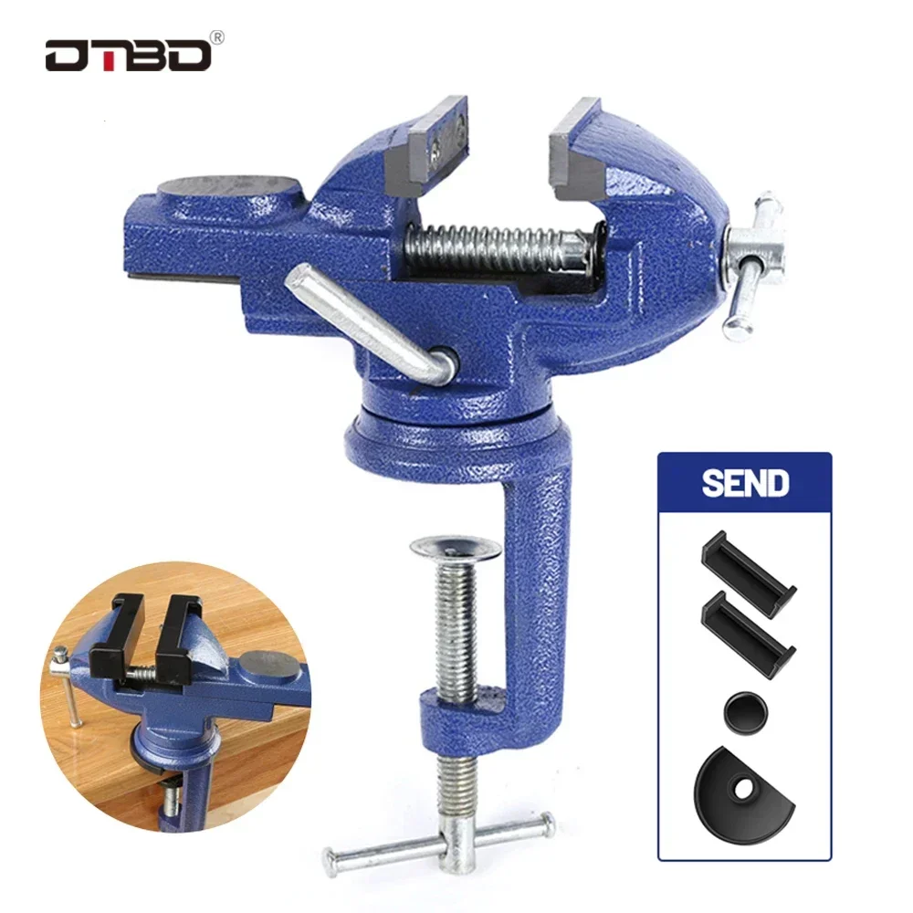 360° Universal Table Vise Tilts Cast Iron Multifunctional Jewelers Work Table Clamp for Workbench/Home/Drilling/Woodworking Tool