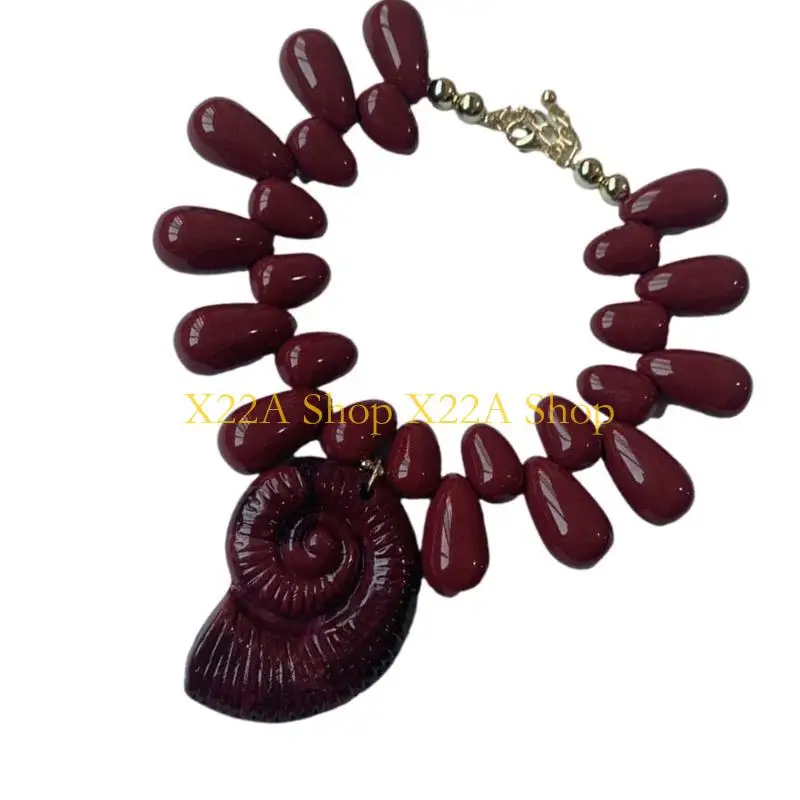 

Unique Trendy Ocean Inspired Conch Necklace Adjustable Chain for Daily Wear Holiday