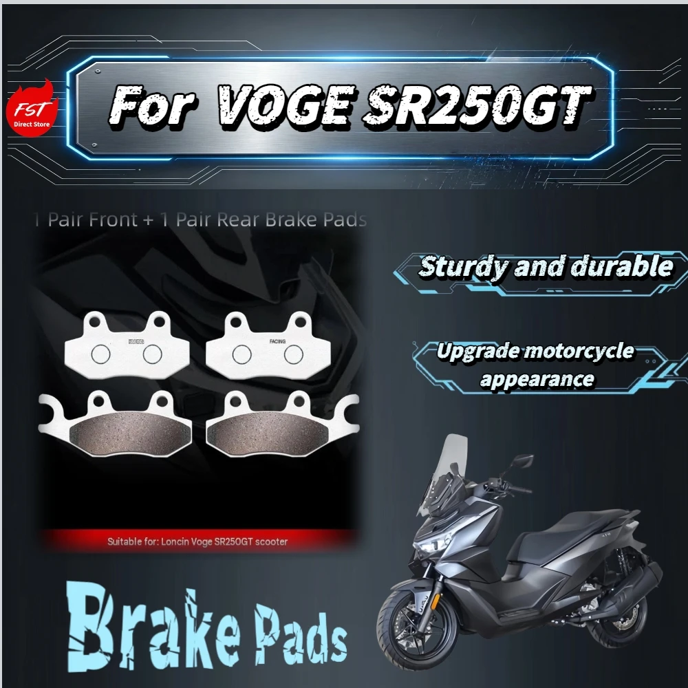 For VOGE SR250GT LX250T Carbon‑Copper Based Brake Pads, 800℃ High Heat‑Resistant Disc Brake Pads Mod Accessories