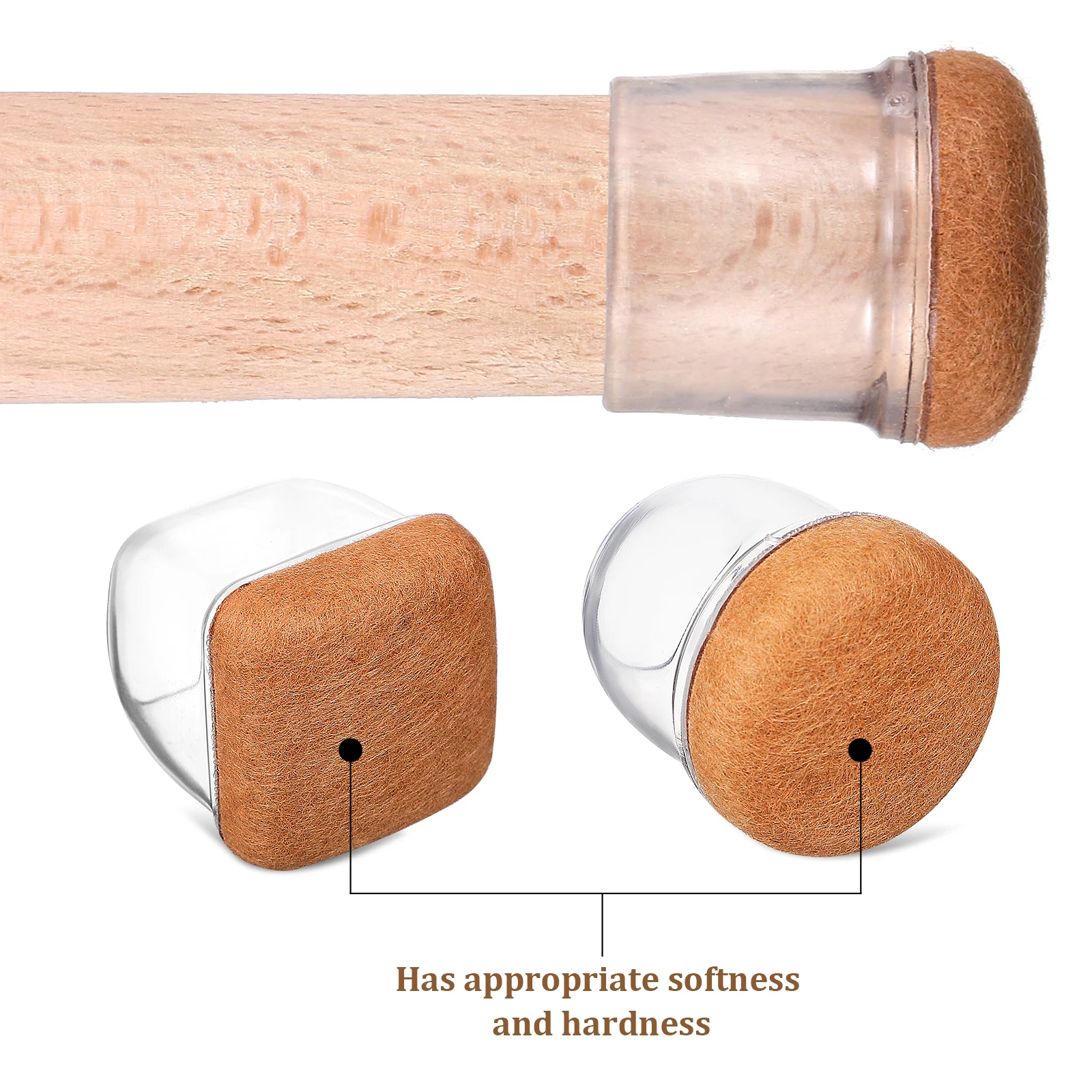 

16pcs Chair Leg Protectors Square Round Stool Leg Protector niture Sliders Floor Caps For Hardwood Tile Carpet Anti Slip